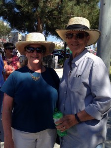 Vonnie & Jeannie with newly purchased hats against the sun