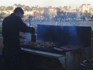 Ribs cooking on the grill