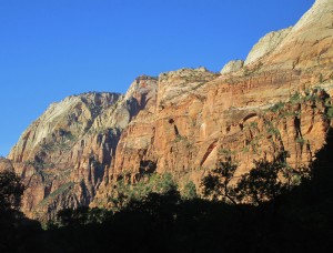 Morning sun on the western cliffs