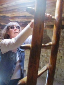 Climbing down into the kiva